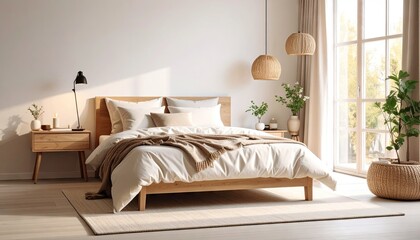 Modern bedroom with natural light