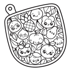 Fototapeta premium Comfy Kawaii – Cute and Easy Coloring Pages for Teens and Adults | Relaxing Japanese-Inspired Designs | Print