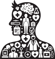 Hospital and medical health care First Aid Kit icon silhouette vector illustration