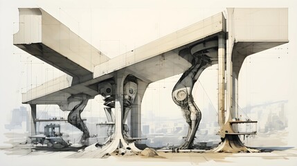 Intricate architectural rendering depicts a futuristic city with stunning details and innovative design.