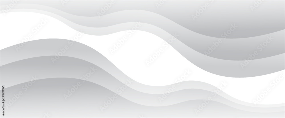 Poster vector gray line background curve element with white space for text and message design, overlapping 