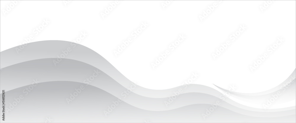 Poster vector gray line background curve element with white space for text and message design, overlapping 