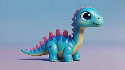 Fototapeta premium Cute Dinosaur Toy with Large Eyes and Colorful Scales for Children
