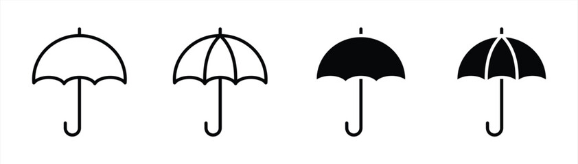 minimalis umbrella icon. outline and silhouette concept 