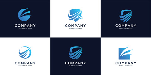 Global financial solutions, growth analysis, vector logo design template.
