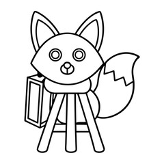 Fototapeta premium Fox Painting on a Candy Canvas Coloring Page