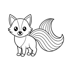 Obraz premium Fox Painting Rainbow Splash Coloring Page