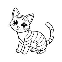 Obraz premium Kitten Watching Bees Coloring Page