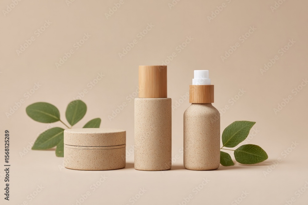 Poster minimalistic display of handmade eco-friendly products with ample copy space showcasing clean image