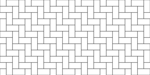 Graphic seamless endless repeating pattern in form of French herringbone parquet, located diagonally across horizontal rectangle. Vector illustration of ornament for interior, wrapping paper, fabric.
