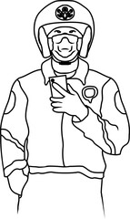 delivery driver lineart