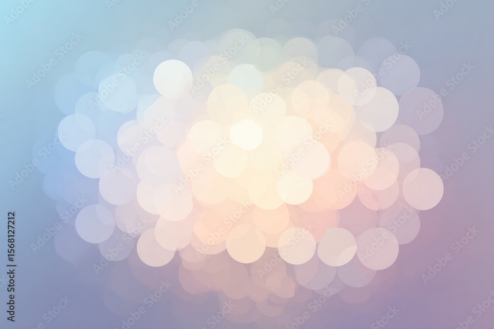 Poster soft cluster of faded pastel dots arranged in memory-like haze on solid backdrop