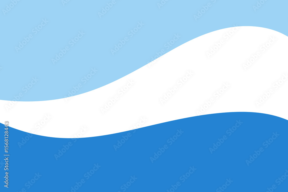 Fototapete abstract minimalistic simple modern sea background with space for text. ocean wave shape on white, f