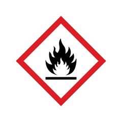 Flammable warning sign symbol vector on transparent background PNG.