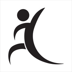man running on a treadmill, exercise icon in flat style