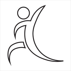 man running with his arms crossed, marathon icon style, exercise icon style