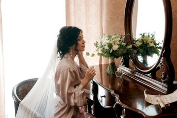 morning of the bride with the creation of the image