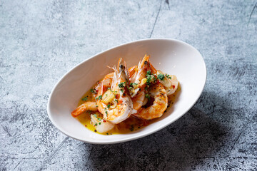 Grilled shrimp on a plate