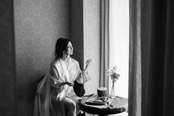 morning of the bride with the creation of the image