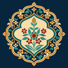 Elegant Islamic Arabesque Floral Ornament  Intricate Border Design