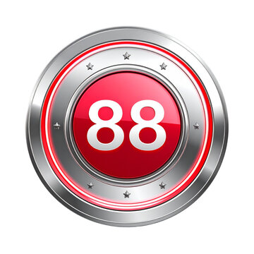 Red number 88 button graphic design element