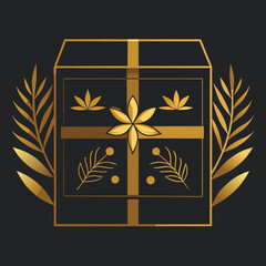 Elegant Gold Minimalist Gift Box Ornament Luxury Packaging Design