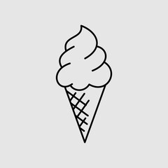 cute ice cream icon vector illustration in black and white flat line style eps 10 png