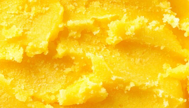 Bright yellow of lemon sherbet, with a cool background featuring frozen particles and a sense of transparency