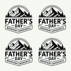 Fathers day mountain adventure logo