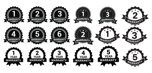 Obraz premium Vintage Retro Warranty logo Silhouette Vector 