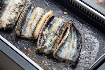 eels split and broiled[grilled] in soy, broiled eels