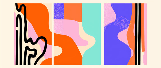 Abstract background with hand drawn textures, Memphis style. Creative concept of posters or covers with modern abstract shapes.