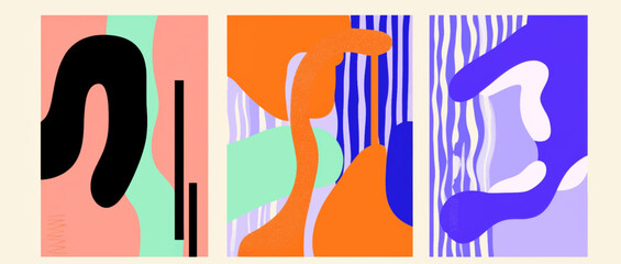 Abstract background with hand drawn textures, Memphis style. Creative concept of posters or covers with modern abstract shapes.