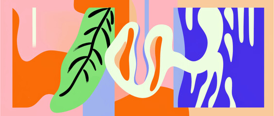 Abstract background with hand drawn textures, Memphis style. Creative concept of posters or covers with modern abstract shapes.