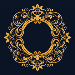 victorian-ornamental-frame-in-gold--intricate-cur.eps