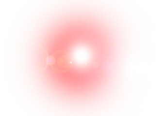 Vibrant red background with bright white lens flare and glowing orb creating a dynamic and energetic abstract light effect