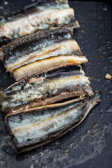 eels split and broiled[grilled] in soy, broiled eels