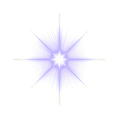 A luminous starburst shaped abstract design with sharp pointed rays radiating outwards in shades of purple and white with yellow accents against a black background