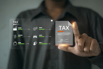 Digital tax data analysis for business finance and online tax management