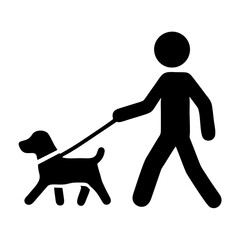 silhouette of a man and his dog