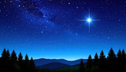 Naklejka premium Starry night over mountains