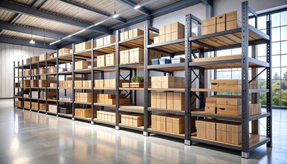 Industrial storage warehouse interior