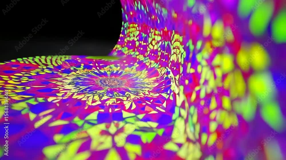 Poster colorful mosaic tunnel rotating background animation
