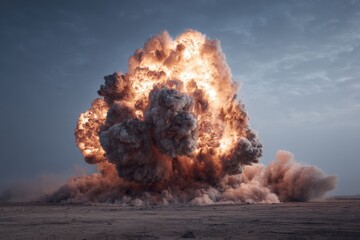 Intense fireball explosion unleashing swirling smoke clouds for dramatic action-packed scenes in cinematic storytelling