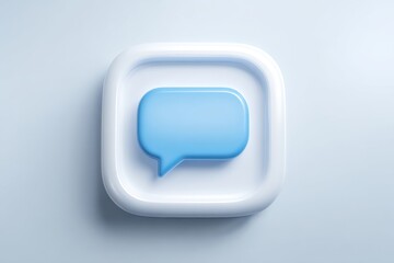 Message icon with modern flair on bright white background, perfect for contemporary communication, social media engagement, and digital interaction themes in tech-focused projects