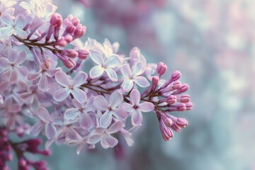 Delicate lilac petals on soft background, evoking serenity in floral arrangement for calming decor or nature-inspired projects