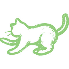 Fototapeta premium Cute Playful Cat Icon | Adorable Feline Action Illustration for Stock