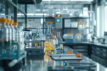 Vibrant Color Visual of Variety of Laboratory Equipment Arranged in a Lab