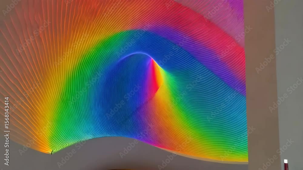 Aufkleber rainbow tunnel expanding and contracting, creating a colorful vortex