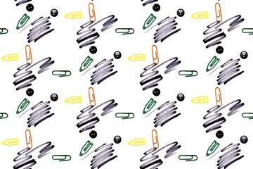 Obraz premium abstract texture of stationery. seamless textures of stationery elements on white background